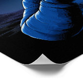 Blue Astronaut Making Heart Sign on Alien Moon Poster (Ecke)