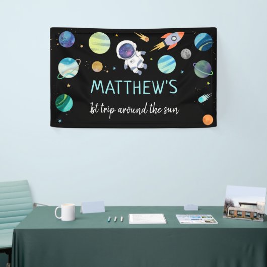 Blue Astronaut Outer Space Geburtstag Banner (Messeveranstaltung)