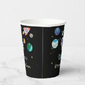 Blue Astronaut Outer Space Geburtstag Pappbecher (Rechts)