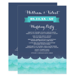 Blue at Sea Nautical Weddingprogramme Programm