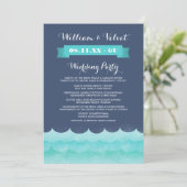 Blue at Sea Nautical Weddingprogramme Programm (Stehend Vorderseite)