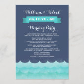 Blue at Sea Nautical Weddingprogramme Programm (Vorderseite)
