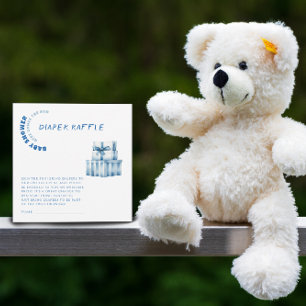 Blue atercolor minimalistischer Baby Duschjunge Begleitkarte