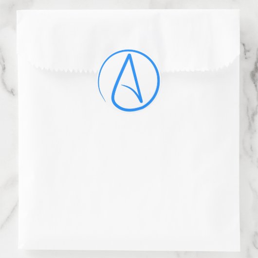 Blue Atheist A Runder Aufkleber (Tasche)