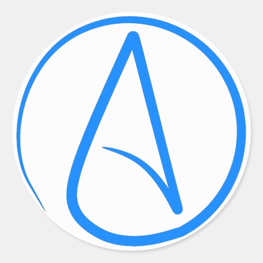 Blue Atheist A Runder Aufkleber (Vorderseite)