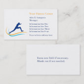 Blue Athlete Gold Swirl Fitness Visitenkarte (Vorne/Hinten)