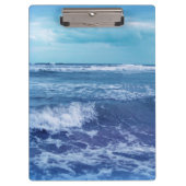 Blue Atlantic Ocean Waves Wolken Sky Foto Klemmbrett (Vorderseite)