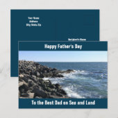 Blue Atlantic Ocean Wavy Rocky Seashore Postkarte (Vorne/Hinten)