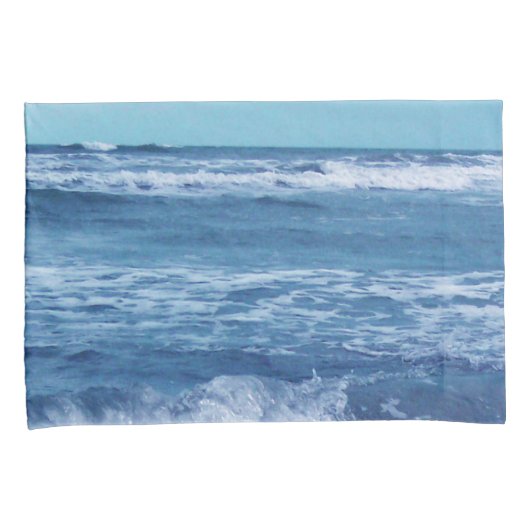 Blue Atlantic Sky White Cap Waves Kissenbezug (Vorderseite-Rechts)