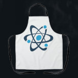 Blue Atom Science Design Schürze<br><div class="desc">Blue Atom Science Design Schürze mit anpassbarer Hintergrundfarbe.</div>