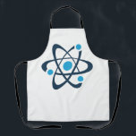 Blue Atom Science Design Schürze<br><div class="desc">Blue Atom Science Design Schürze mit anpassbarer Hintergrundfarbe.</div>