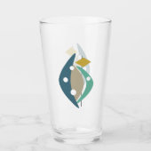 Blue Atomic Boomerangs Mitte des Jahrhunderts Mode Glas (Vorderseite)