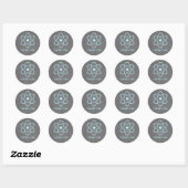 Blue Atomic Chalkboard Danke Stickers (Blatt)