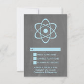 Blue Atomic Chalkboard Response Card RSVP Karte (Vorderseite)
