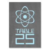 Blue Atomic Chalkboard Table Card Tischnummer (Vorderseite)