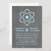 Blue Atomkboard Wedding Einladung (Vorne/Hinten)