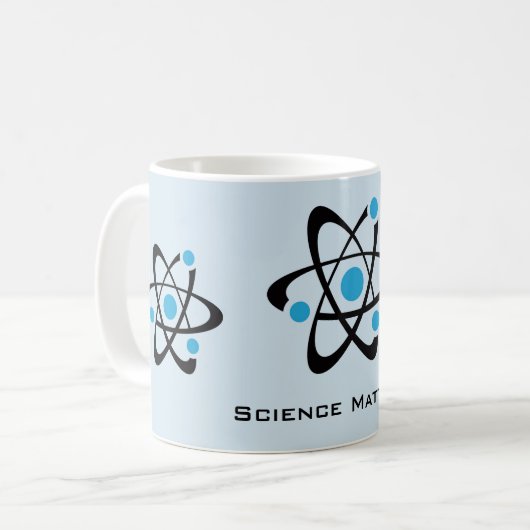 Blue Atoms Science Design Tasse (Vorderseite Links)