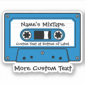 Blue Audio Kassette Tape Aufkleber (Vorderseite)