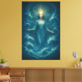 Blue Aura Water Goddess – Luxury Fine Art Canvas Leinwanddruck (Insitu (Wohnzimmer))