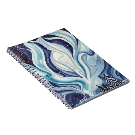 "Blue Aurora" SpiralNotebook Notizblock (Rechte Seite)
