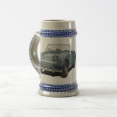 Blue Austin Healey Sprite Bierglas (Vorderseite Links)