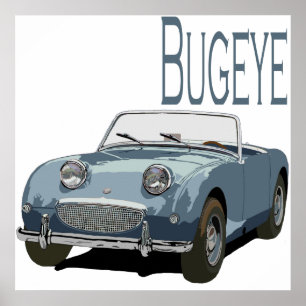 Blue Austin Healey Sprite Poster