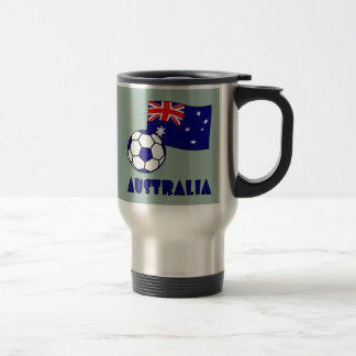 Blue Australia Fußball Ball Flag Grüner Hintergrun Reisebecher