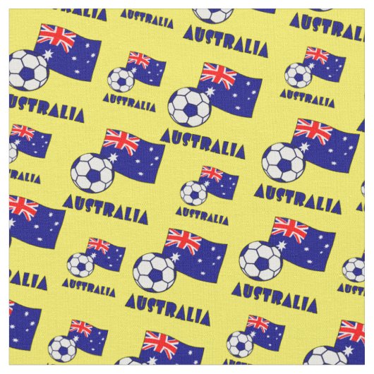Blue Australia Fußball-Ball-Flagge Gelber Hintergr Stoff (Nahaufnahme)
