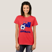 Blue Australia Soccer Ball and Flag T-Shirt (Vorne ganz)