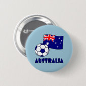 Blue Australia Soccer Ball Flag Blue Background Button (Vorne & Hinten)