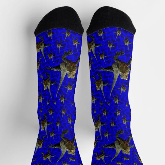 Blue Australian Bartted Dragon Lizard, Crew Socks Socken (Oben)