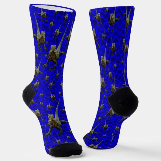 Blue Australian Bartted Dragon Lizard, Crew Socks Socken (Gewinkelt)