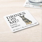 Blue Australian Cattledog Heeler Dog Wedding Rechteckiger Pappuntersetzer (angewinkelt)