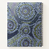 Blue Australian Modern Art Dot Individuelle Name Notizblock (Rückseite)