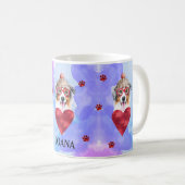 Blue Australian Shepherd Valentine's Day Gift Dog Kaffeetasse (VorderseiteRechts)