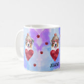 Blue Australian Shepherd Valentine's Day Gift Dog Kaffeetasse (Vorderseite Links)