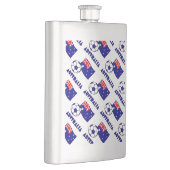 Blue Australian Soccer Ball and Flag Flachmann (Rechts)