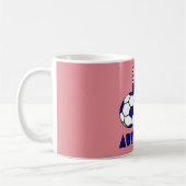 Blue Australian Soccer Ball Flag Rosa Hintergrund Kaffeetasse (Links)