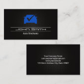 Blue Auto Logo Karo Mark Business Card Visitenkarte (Vorne/Hinten)