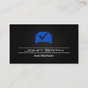 Blue Auto Logo Karo Mark Business Card Visitenkarte