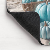 Blue Autumn Beach Pumpkins Mousepad (Ecke)