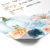 Blue Autumn Blumen Pumpkin Mama Osa Bar Poster (Ecke)