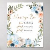 Blue Autumn Blumen Pumpkin Mama Osa Bar Poster (Vorne)