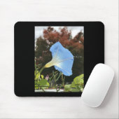 Blue Autumn Morning Glory Mousepad (Mit Mouse)