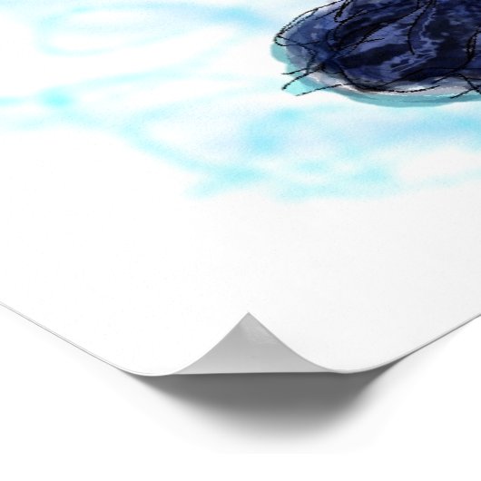 Blue Ava Wirbel Poster (Ecke)