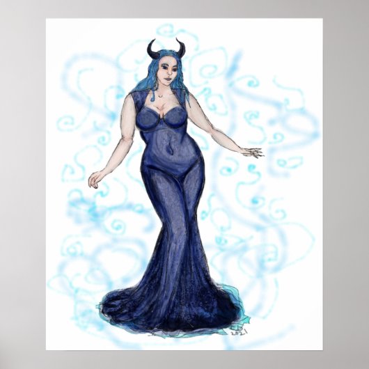 Blue Ava Wirbel Poster (Vorne)