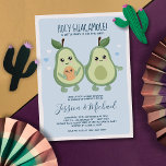 Blue Avocado Holy Guacamole Kinderdusche Einladung<br><div class="desc">Blue Kawaii Avocado Holy Guacamole Baby Shower Invitation - Die Einführung in unser unglaublich glattes Avocado Baby Duschdesign. Mit einem sehr niedlichen, nährstoffreichen Avocado und seiner/ihrer anderen Hälfte, begleitet von ihrem kleinen Avocado Samen. Die gesundheitlichen Vorteile von Avocados sind bekannt. Sie sind eine großartige Quelle von Vitaminen und haben sich...</div>