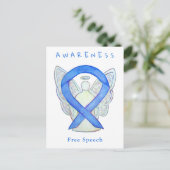 Blue Awareness BONY Angel Cards Postkarte (Stehend Vorderseite)