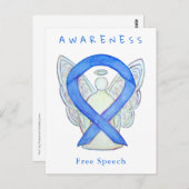 Blue Awareness BONY Angel Cards Postkarte (Vorne/Hinten)