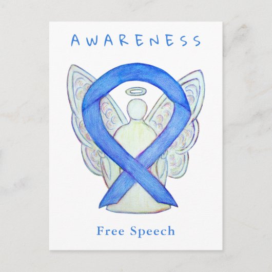 Blue Awareness BONY Angel Cards Postkarte (Vorderseite)